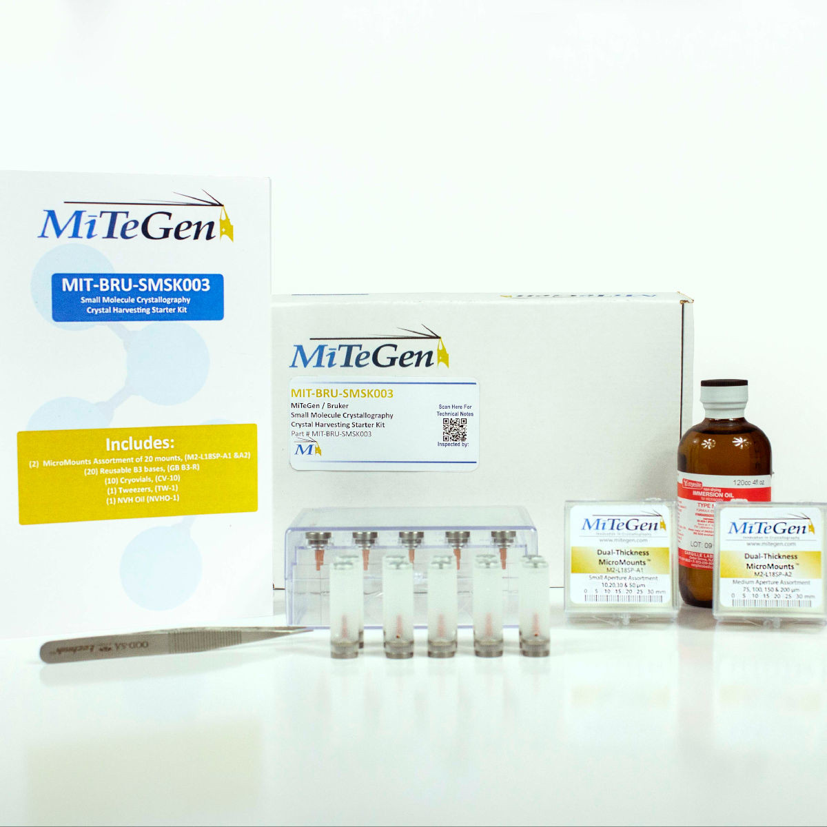 MicroMount Medium Aperture Assortment - 5 each of 75, 100, 150 and 200 micron aperture mounts; mounted on 18 mm rods